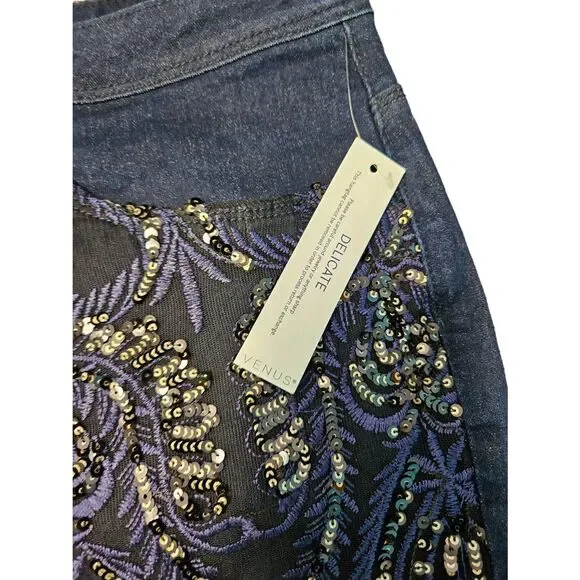 Venus NEW TAGS Embellished Mid Rise Skinny Jeans Size 24 Womens Plus - Picture 11 of 12
